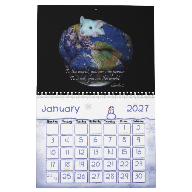 Calendar: Rat & Mouse Love Calendar (Jan 2027)