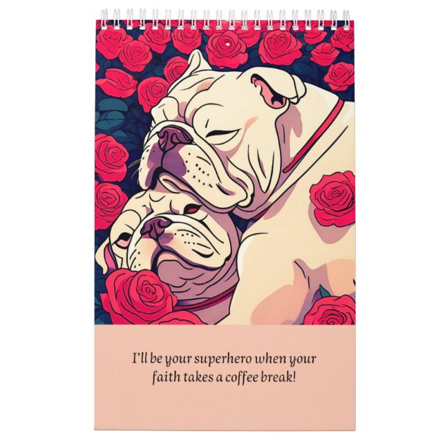 Calendar romantic bulldog (Back)