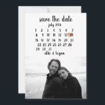 Calendar Save the Date<br><div class="desc">This simple,   wedding save the date template features a clean,  modern design. Customize it with your information and make it uniquely yours! I offer this design as a postcard. 

To move the heart,  click personalize > scroll down > click "customize further".</div>