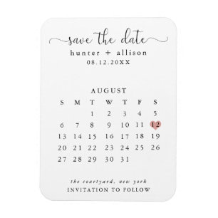 Calendar Save the Date Magnet