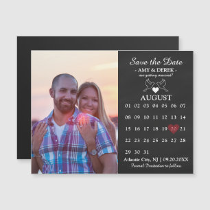 Calendar Save the Date Photo Magnet Card