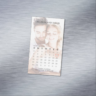 Calendar Simple Trendy Photo Six Row Magnet