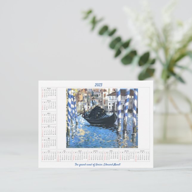 Calendar The grand canal of Venice  Edouard Manet  Postcard (Standing Front)