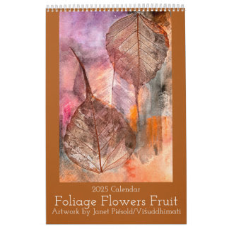 Calendar themed on flowers, foliage and fruit 