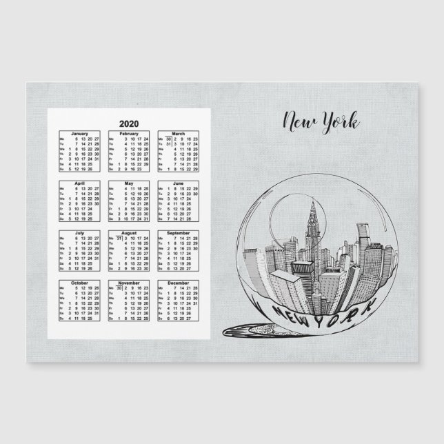 Calendar Travel City Full Year 2020 (Front)