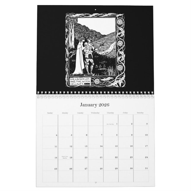 Calendar-Vintage Illustration-Aubrey Beardsley Calendar (Jan 2026)