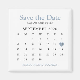 Calendar Wedding Save the Date Magnet