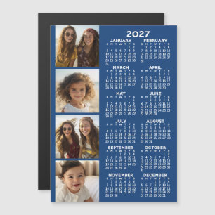 Calendar with 4 Photo Collage Magnetic Card