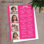 Calendar with 4 Photo Collage Postcard<br><div class="desc">A 4 photo collage with a calendar. A fun item for the New Year. Add 4 square photos to this design. With a little bit of work,  you can change the background colour and the calendar colour when you click on the customize option and choose different colours.</div>