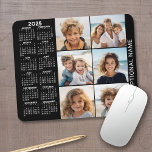 Calendar with 6 Photo Collage Mouse Pad<br><div class="desc">A 2025 calendar with a place for 6 photos. You can add a name,  monogram or other custom text. The calendar is uncluttered and easy to read. You can change the background colour if you click on the customize link and go to the advanced design area.</div>