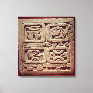 Calendar with four glyphs, Toltec Canvas Print