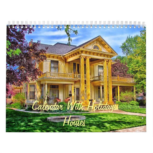 Calendar With Holidays - Houses (Cover)