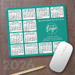 Calendar with logo, Contact Information Blue Mouse Pad<br><div class="desc">A calendar printed on a mousepad combines practicality with convenience, transforming a workspace essential into a time-management tool. This innovative design features a full-year or monthly calendar layout integrated into the mousepad’s surface, allowing users to track dates without cluttering their desk with an additional calendar. Made from durable, smooth materials,...</div>