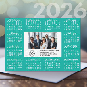 Calendar with logo Contact Information Holiday Card