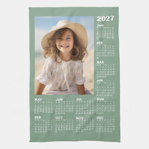 Calendar with Photo Full Year View Modern Minimal Kitchen Towel