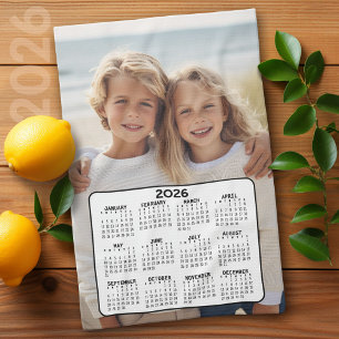 Calendar with Photo Full Year View Modern Minimal Kitchen Towel