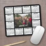 Calendar with Photo in the Centre Black White Mouse Pad<br><div class="desc">A photo collage with a calendar and room to add text. A great way to display your favourite photo throughout the year. A fun item for the New Year to use at the office or at home. To change colours on the background and calendar, click on the advanced design area...</div>