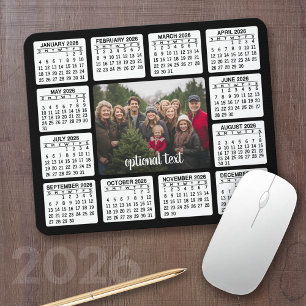Calendar with Photo in the Centre Black White Mouse Pad