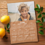 Calendar with Photo - Year View - Terra Cotta Kitchen Towel<br><div class="desc">A very useful item for your kitchen. A calendar printed on a kitchen towel combines practicality with convenience, transforming a kitchen workspace essential into a fun memory keeper. This innovative design features a full-year or monthly calendar layout integrated into the towel's surface, allowing users to track dates without cluttering their...</div>