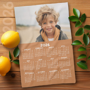 Calendar with Photo - Year View - Terra Cotta Kitchen Towel