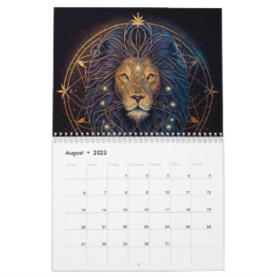 Calendar zodiac sign gold and black