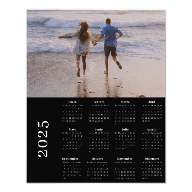Calendario negro clásico con sangrado completo 25 photo print (Front)
