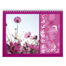 Calender 2013 pink beautiful flowers