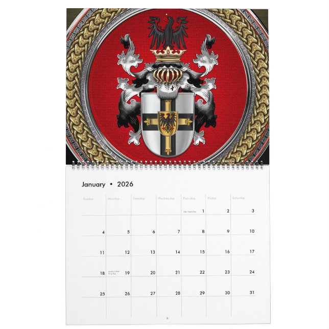 Calendrier [100] Armoiries de l'Ordre teutonique (Jan 2026)