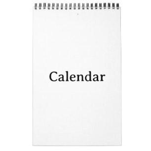Calendrier 11" x 7" Simple page petit noir