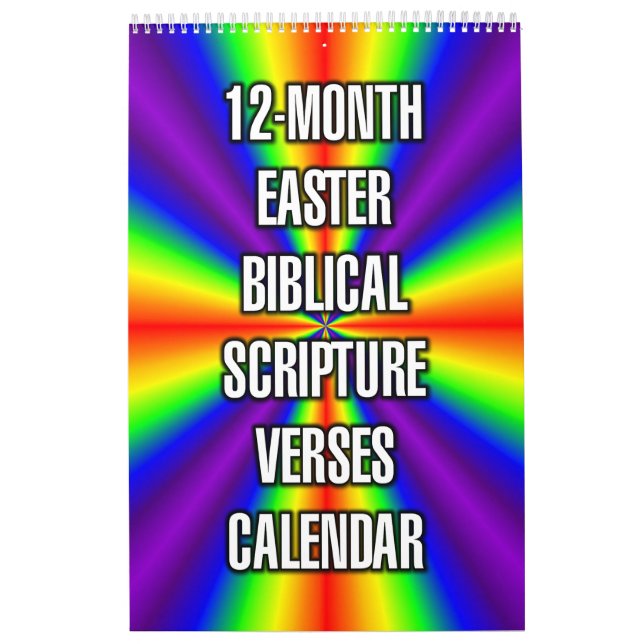 Calendrier 12-Month Easter Biblical Scripture Verses (Protection)