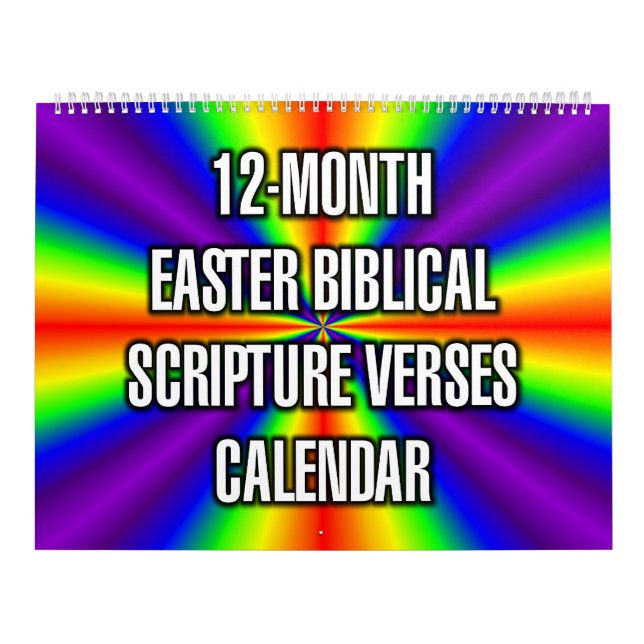 Calendrier 12-Month Easter Biblical Scripture Verses (Protection)