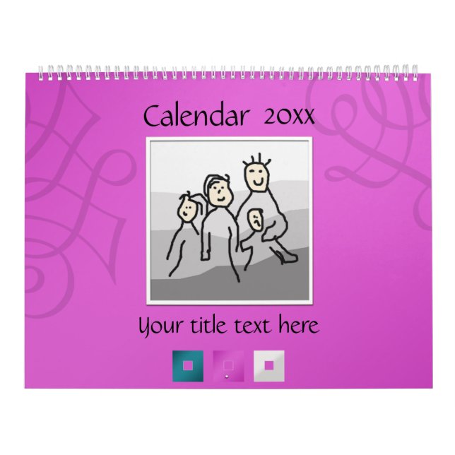 Calendrier 13 photos personnelles et texte 20XX (Protection)