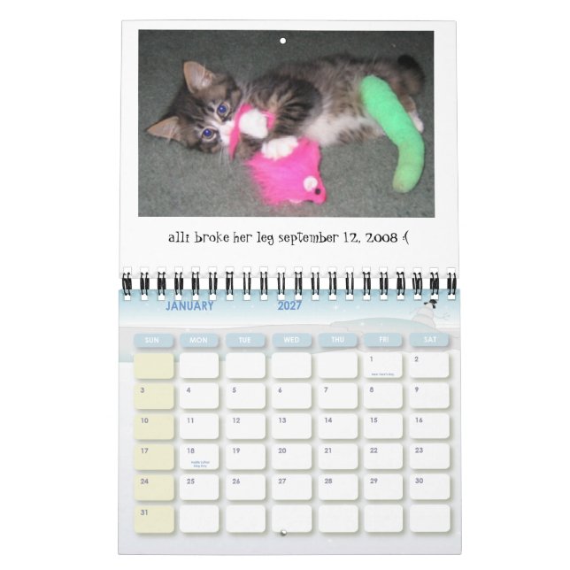 Calendrier 2009-2010 du jour d'Alli mini (Jan 2027)