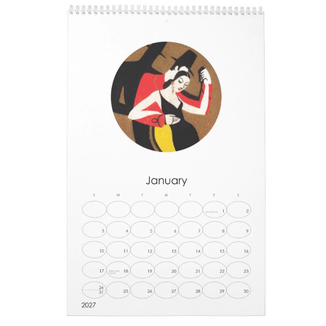 CALENDRIER 2010-2011 D'ART DÉCO (Jan 2027)