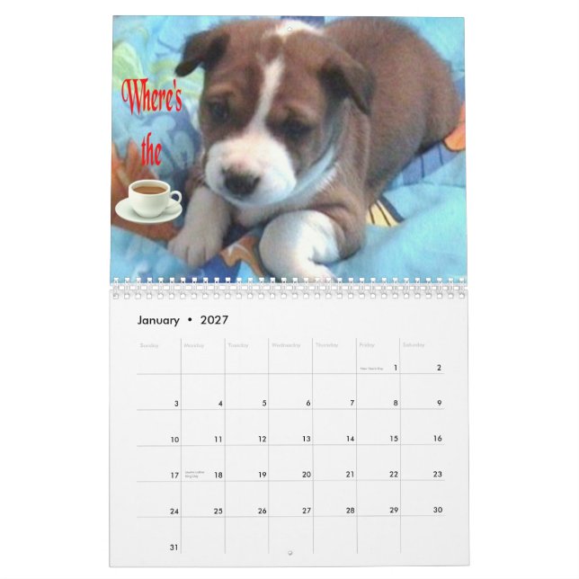Calendrier 2010 de chiot de Basenji (Jan 2027)