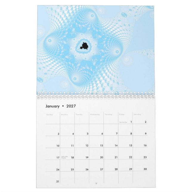 Calendrier 2011 de fractale (Jan 2027)