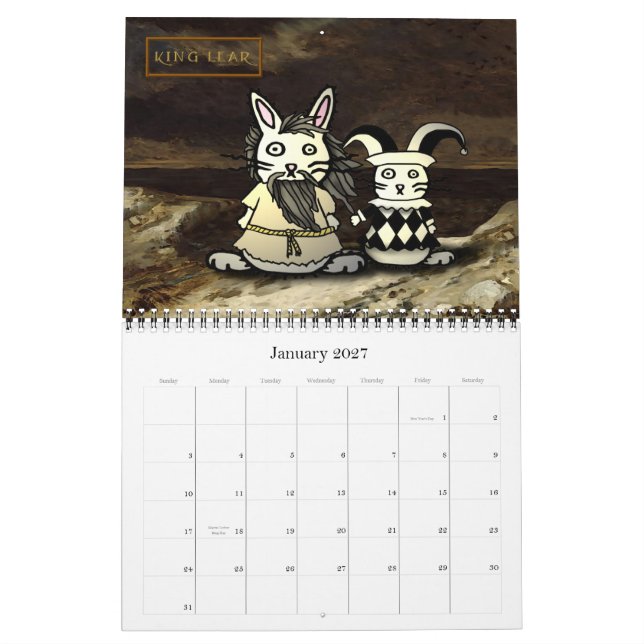 Calendrier 2011 de lapins de Shakespeare (Jan 2027)
