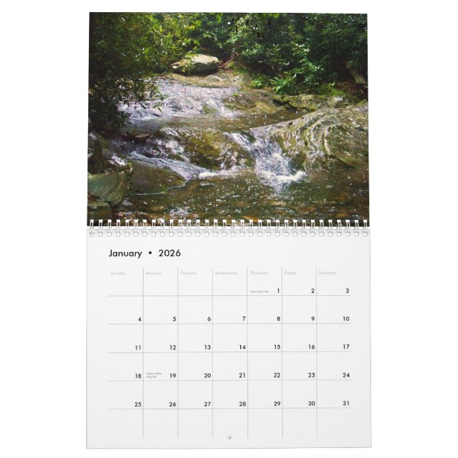 Calendrier 2011 : Tranquille Blue Ridge Mountains (Jan 2026)