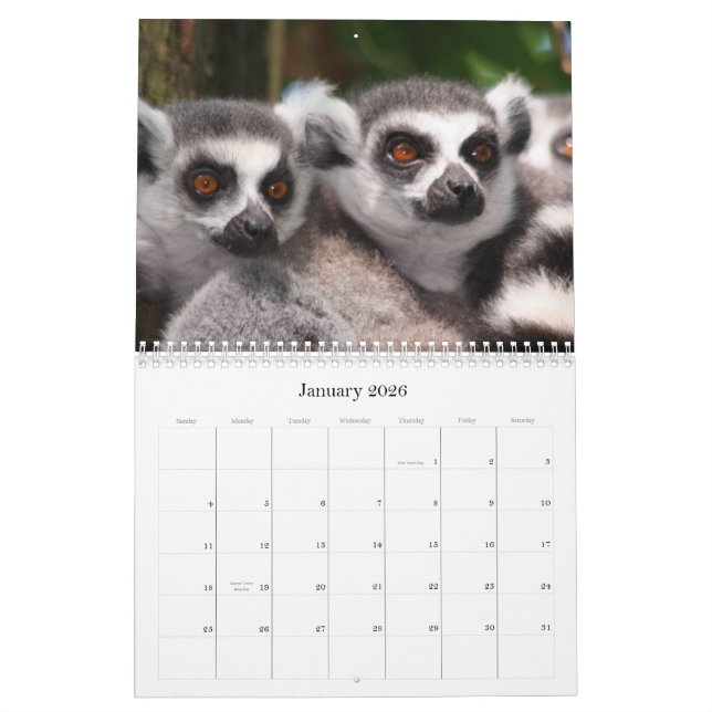 Calendrier 2012 d'animaux sauvages (Jan 2026)