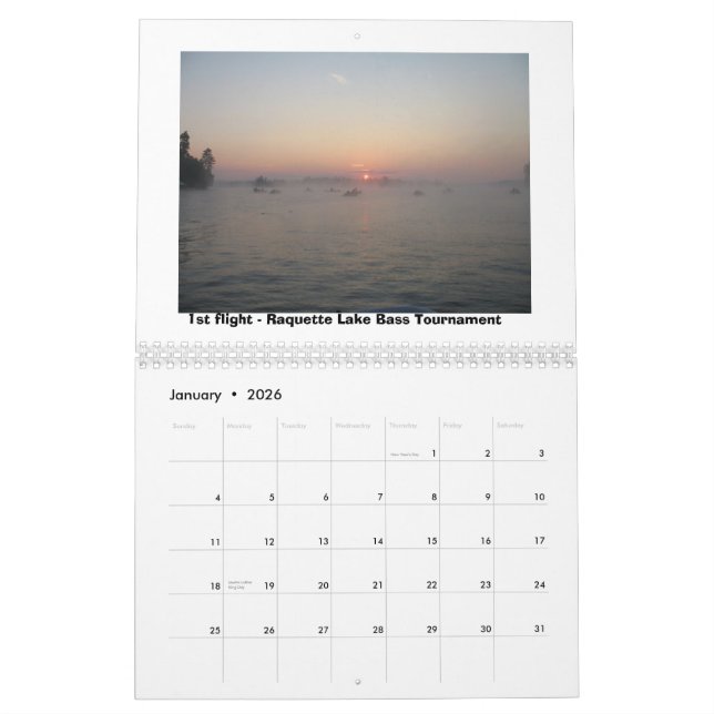 Calendrier 2012 de lac Raquette (Jan 2026)