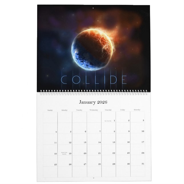Calendrier 2012 : Temps, espace et nouveaux mondes (Jan 2026)
