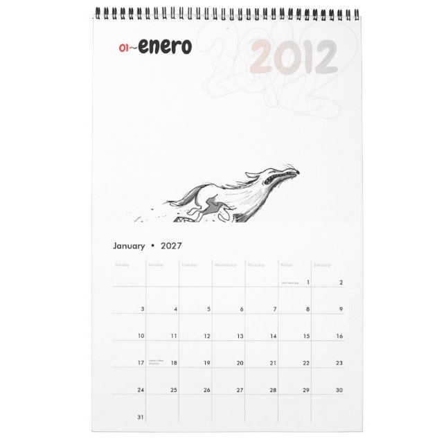 Calendrier 2012 YonoFui (Jan 2027)