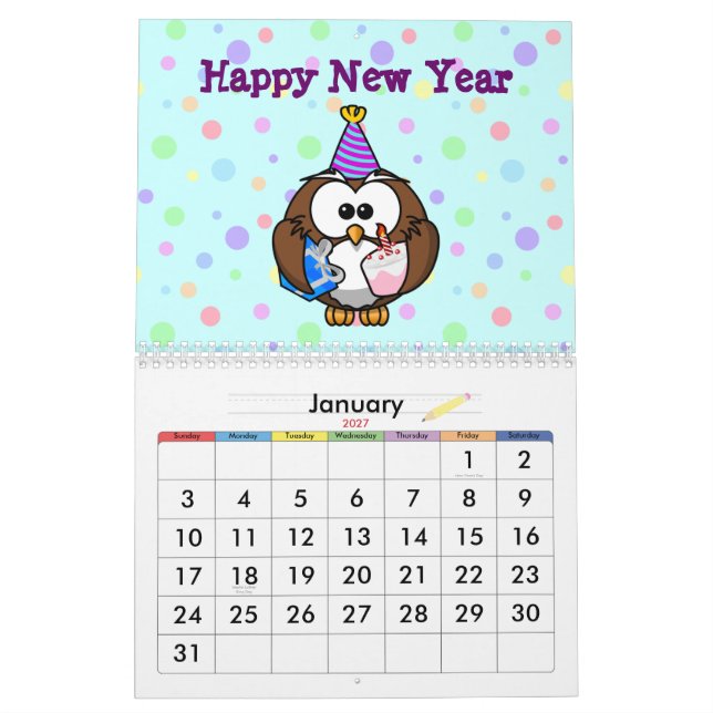 Calendrier 2013 ans du hibou (Jan 2027)