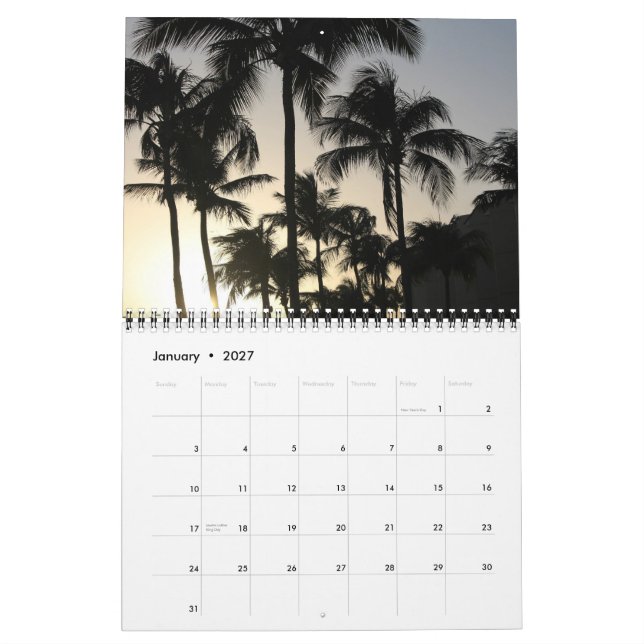 Calendrier 2013 d'Aruba (Jan 2027)