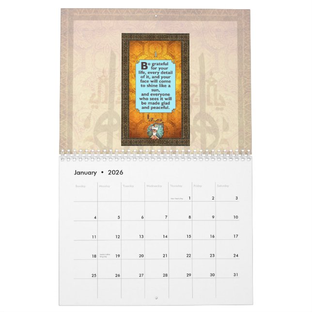 Calendrier 2013 de RUMI avec les poèmes élevants (Jan 2026)