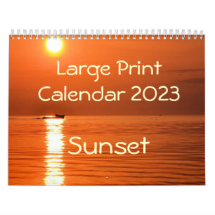 Calendrier 2014 de gros caractères - coucher du
