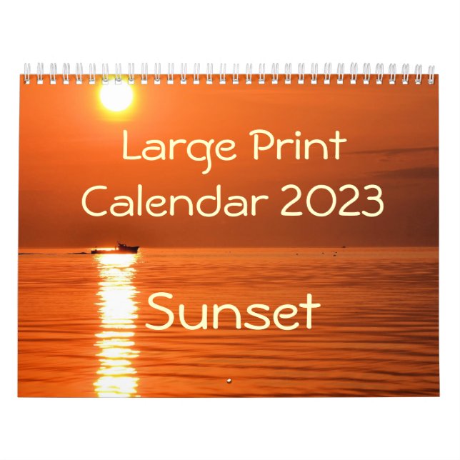Calendrier 2014 de gros caractères - coucher du (Protection)