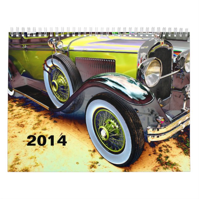 Calendrier 2014 de voiture ancienne de RÉCOMPENSE (Protection)