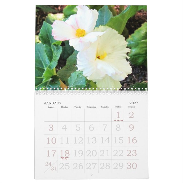 Calendrier 2014 floral de jardin anglais (Jan 2027)
