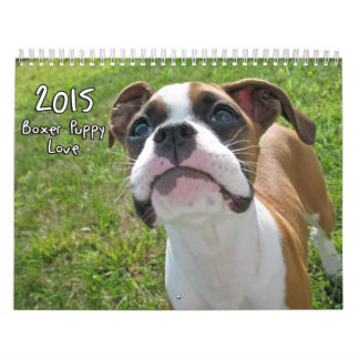 Calendrier 2015 d'amour de chiot de boxeur